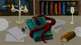 Snake crowley Illustration from Good Omens